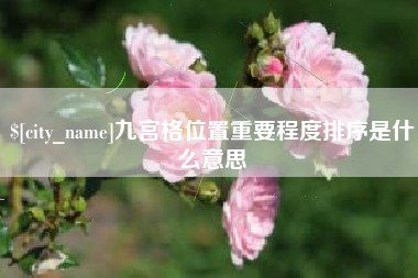 威海九宫格位置重要程度排序是什么意思