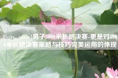 威海男子5000米长跑决赛-更是对5000米长跑决赛策略与技巧完美运用的体现