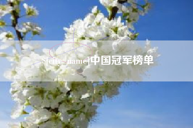 威海中国冠军榜单