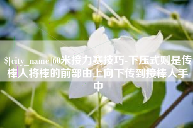 威海60米接力赛技巧-下压式则是传棒人将棒的前部由上向下传到接棒人手中